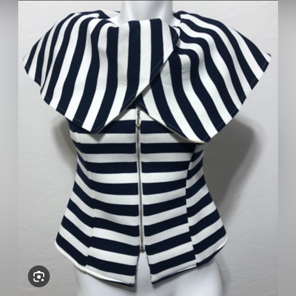 Gracia Navy blue/white striped top